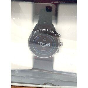 Fossil Women's Watch FTW6024 Smartwatch Aluminum Gray Black Rubber Band 41mm